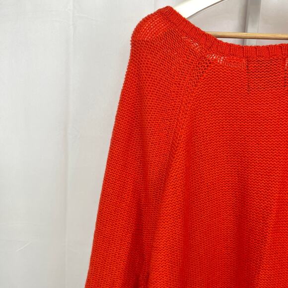 GUINEVERE Anthropologie Sweater Wool Alpaca Blend Orange Size L - Picture 7 of 9